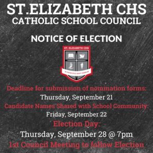 St.Elizabeth CHS Catholic School Council – Notice of Election